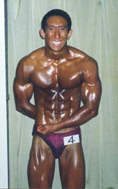 Anton oiled up and ready to vie for the title of 